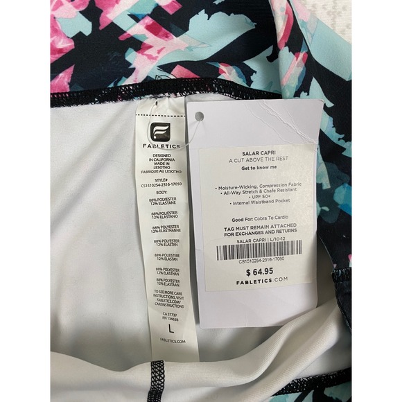 Fabletics Salar Capri Floral Print Cropped Leggings Activewear - Size L - Picture 3 of 5